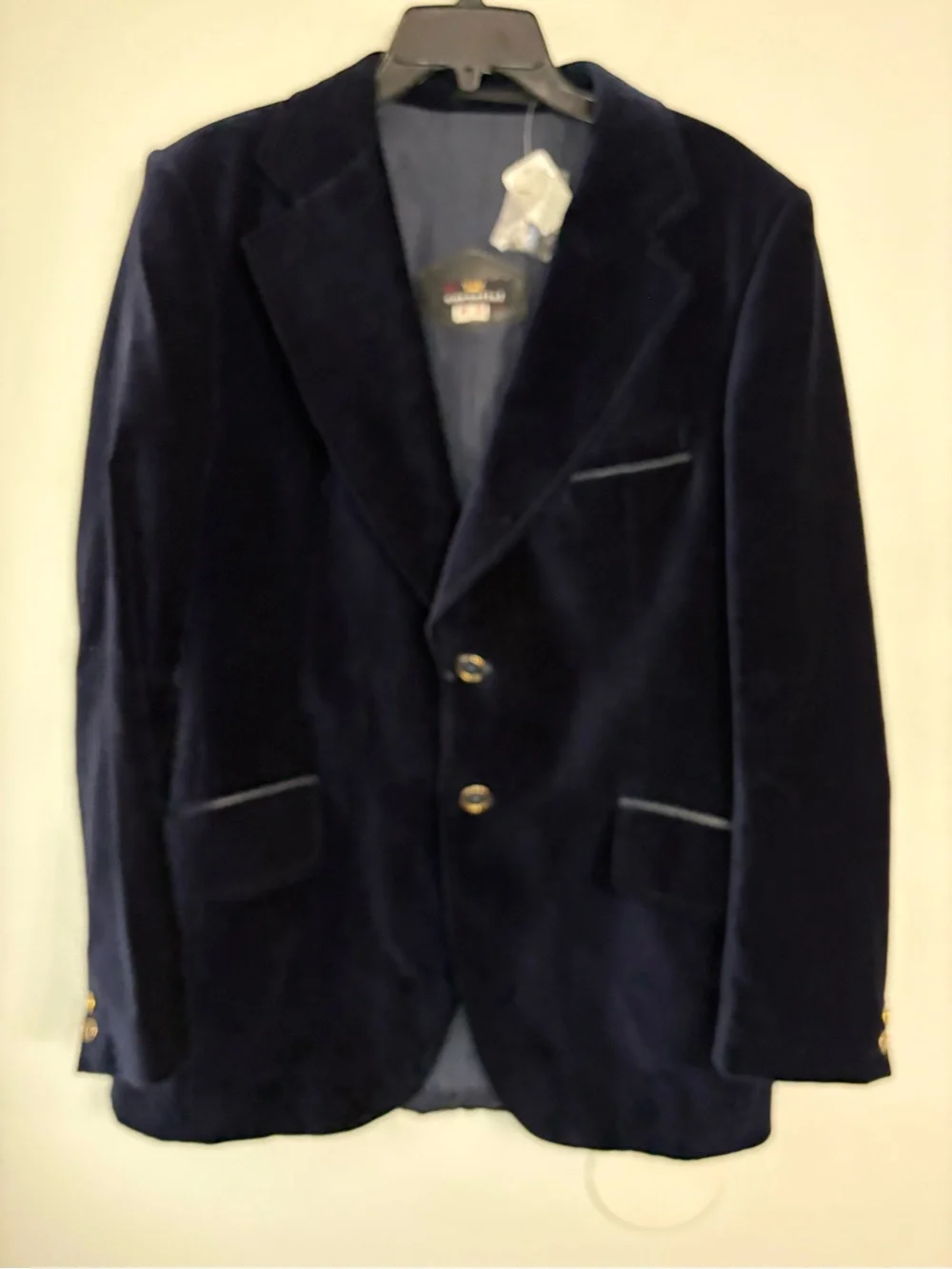 Vintage Cortefiel Men's Dark Navy Velvet Sport Coat - NWT SIZE 42L
